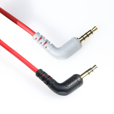 Alvin's Cables 3.5mm TRS to TRRS SC7 Patch Cable for Rode VideoMic| VideoMicro Go| BOYA Mic, for i-Phone| Smartphone| Tablets, 1/8 Male Right Angle Microphone Coiled Cable