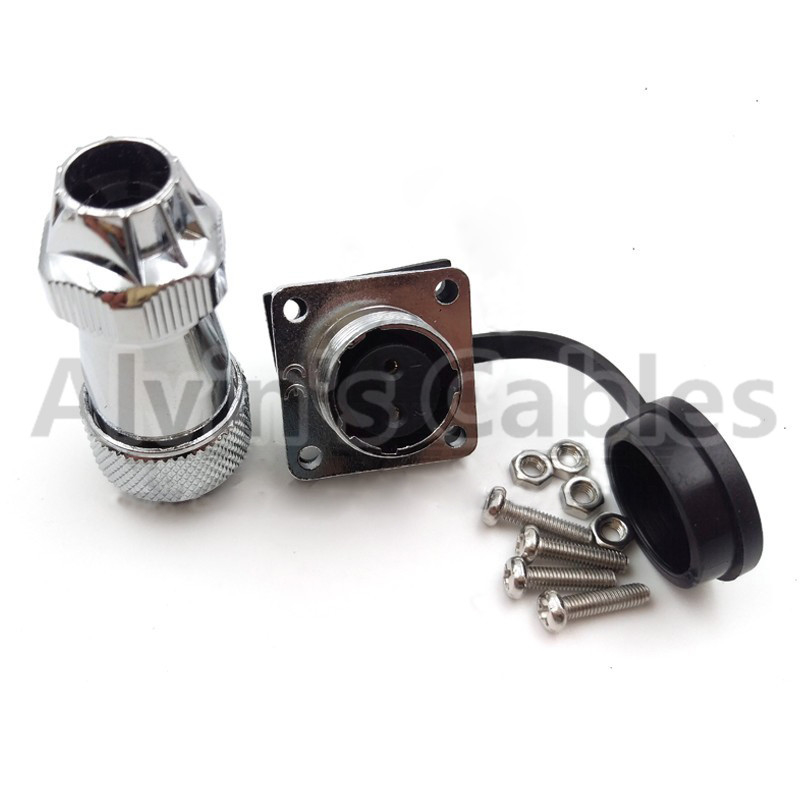 WS16 2 Pin High Voltage Connectors Plug Socket Industrial Power IP68 Threaded Couping